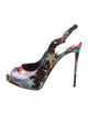 Christian Louboutin Patent Leather Printed Slingback Sandals