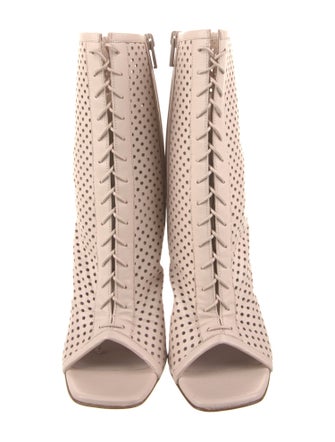 Christian Louboutin Leather Lasercut Accents Lace-Up Boots