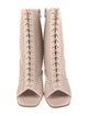 Christian Louboutin Leather Lasercut Accents Lace-Up Boots