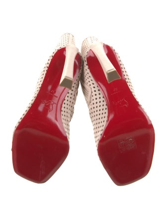 Christian Louboutin Leather Lasercut Accents Lace-Up Boots