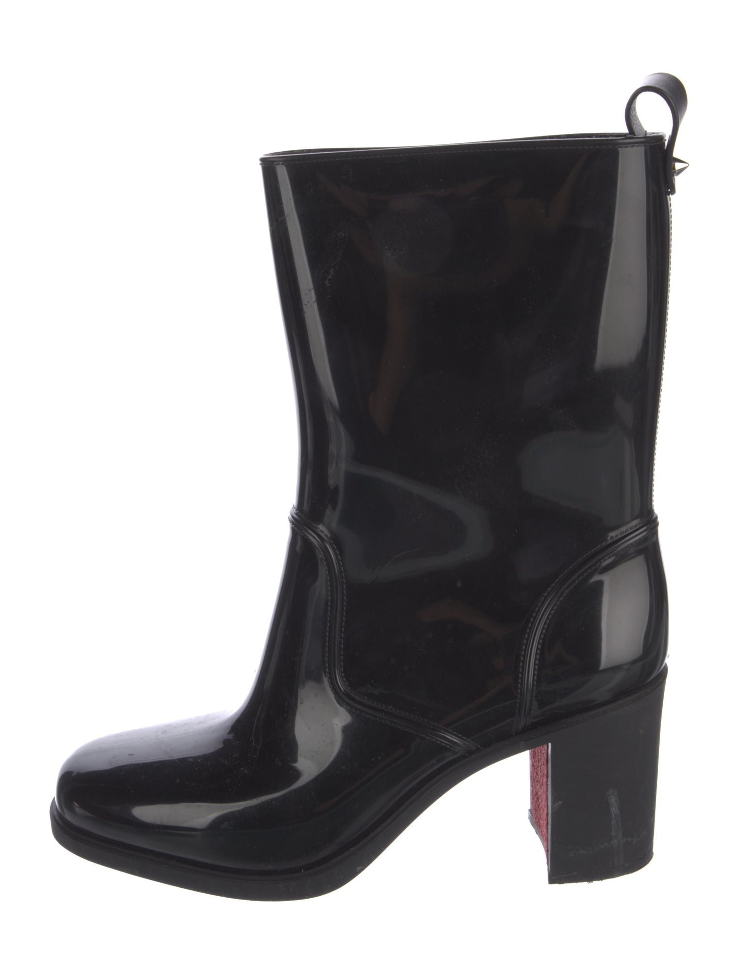 Christian Louboutin Spike Accents Rubber Rain Boots