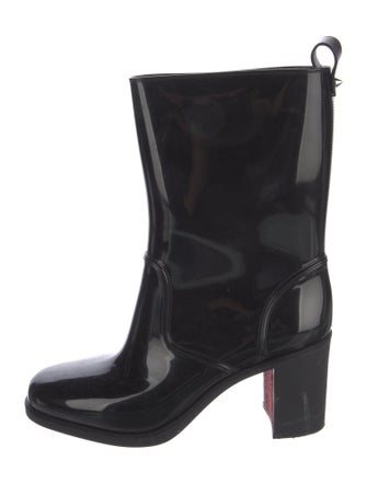 Christian Louboutin Spike Accents Rubber Rain Boots