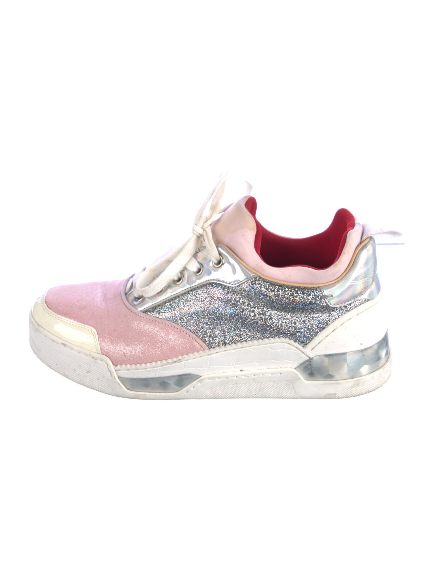 Christian Louboutin Leather Colorblock Pattern Athletic Sneakers