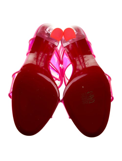 Christian Louboutin PVC Leather Trim Embellishment Slingback Sandals