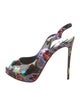 Christian Louboutin Patent Leather Printed Slingback Pumps