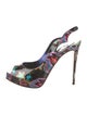 Christian Louboutin Patent Leather Printed Slingback Pumps