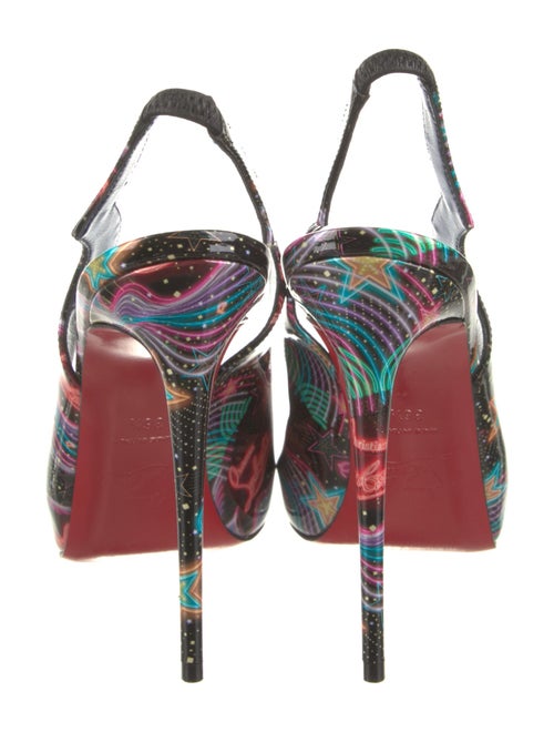 Christian Louboutin Patent Leather Printed Slingback Pumps
