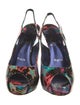 Christian Louboutin Patent Leather Printed Slingback Sandals