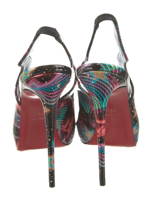 Christian Louboutin Patent Leather Printed Slingback Sandals