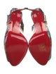 Christian Louboutin Patent Leather Printed Slingback Sandals