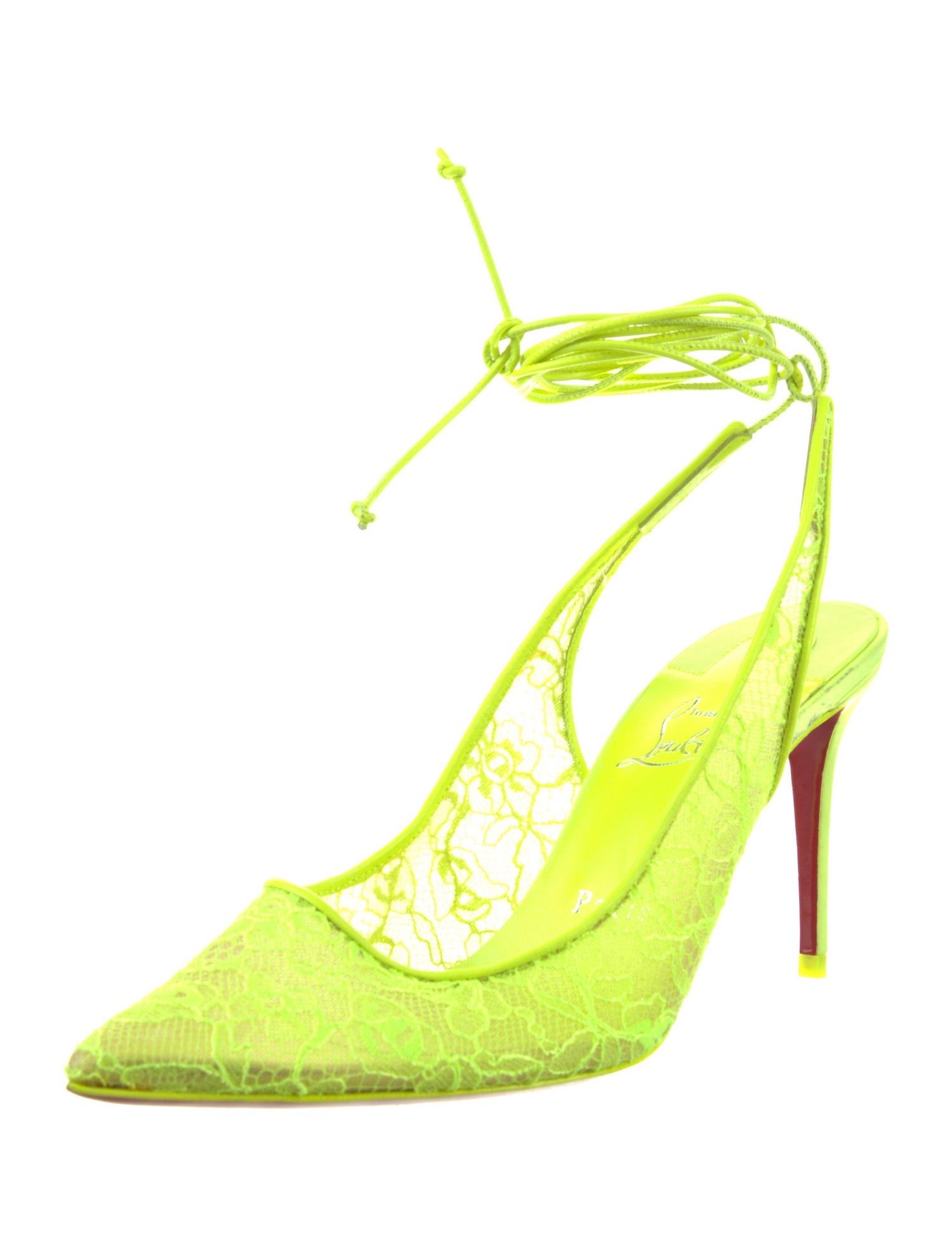 Christian Louboutin Lace Slingback Pumps