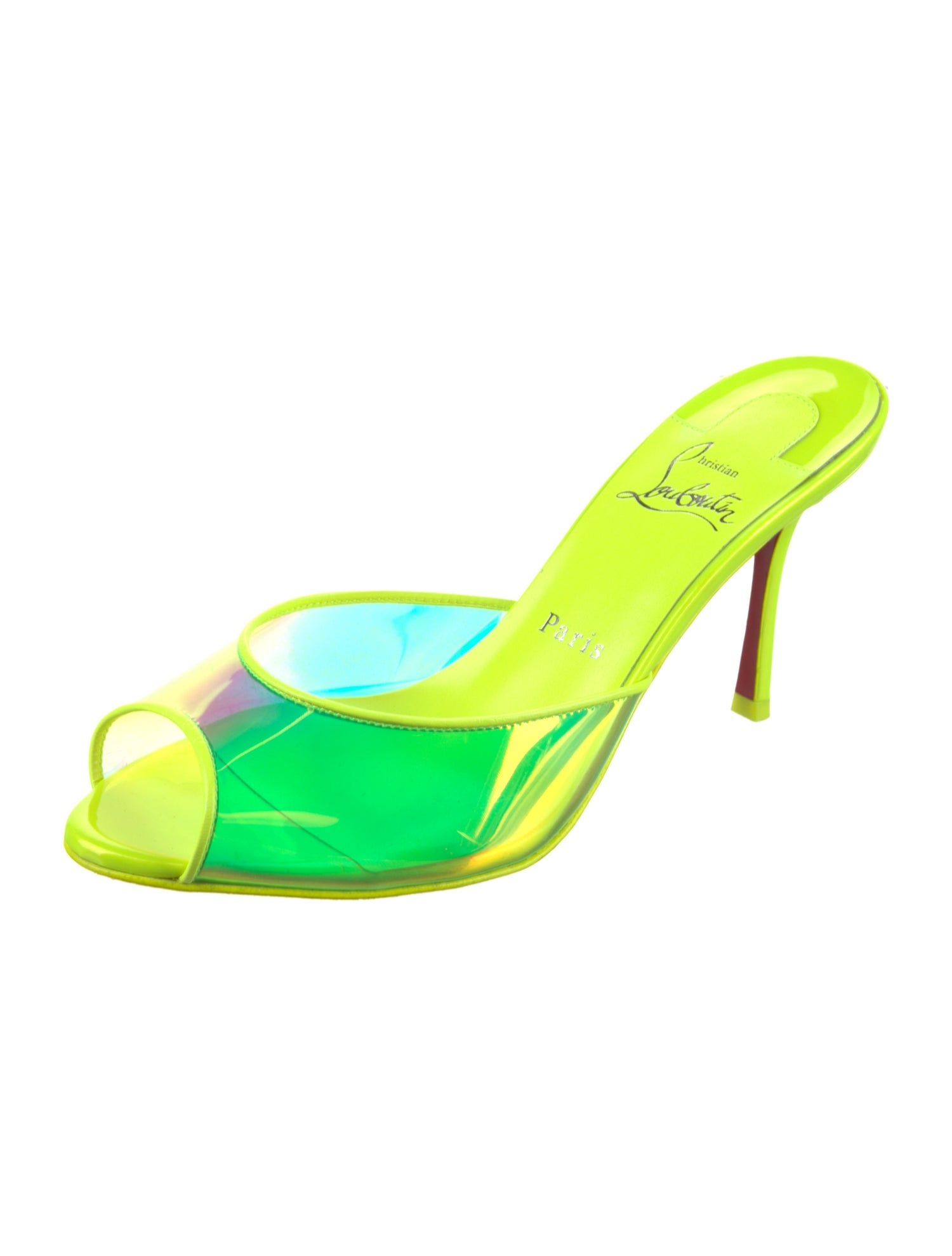 Christian Louboutin PVC Printed Slides