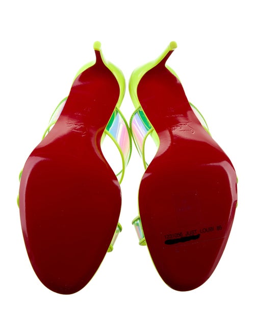 Christian Louboutin PVC Leather Trim Embellishment Slides