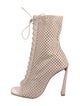 Christian Louboutin Leather Lasercut Accents Lace-Up Boots