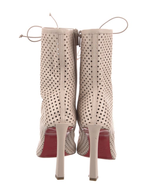 Christian Louboutin Leather Lasercut Accents Lace-Up Boots