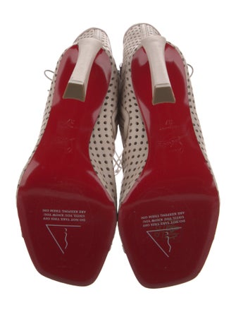 Christian Louboutin Leather Lasercut Accents Lace-Up Boots