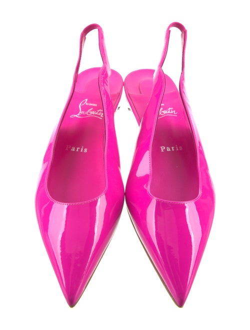 Christian Louboutin Patent Leather Scalloped Accent Slingback Flats