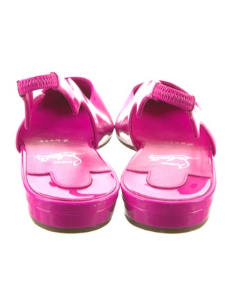 Christian Louboutin Patent Leather Scalloped Accent Slingback Flats