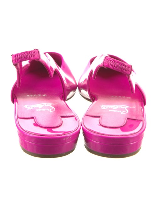 Christian Louboutin Patent Leather Scalloped Accent Slingback Flats