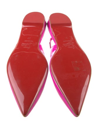 Christian Louboutin Patent Leather Scalloped Accent Slingback Flats