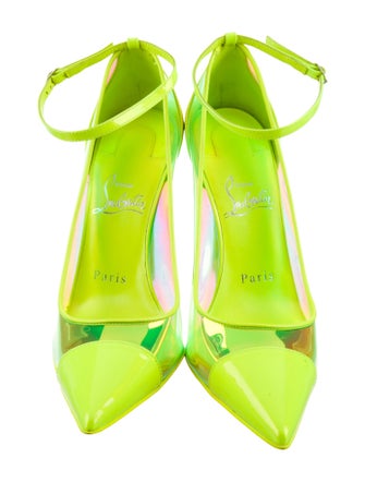 Christian Louboutin Spike Accents PVC Slingback Pumps