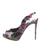 Christian Louboutin Patent Leather Printed Slingback Sandals