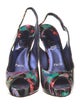 Christian Louboutin Patent Leather Printed Slingback Sandals