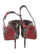 Christian Louboutin Patent Leather Printed Slingback Sandals