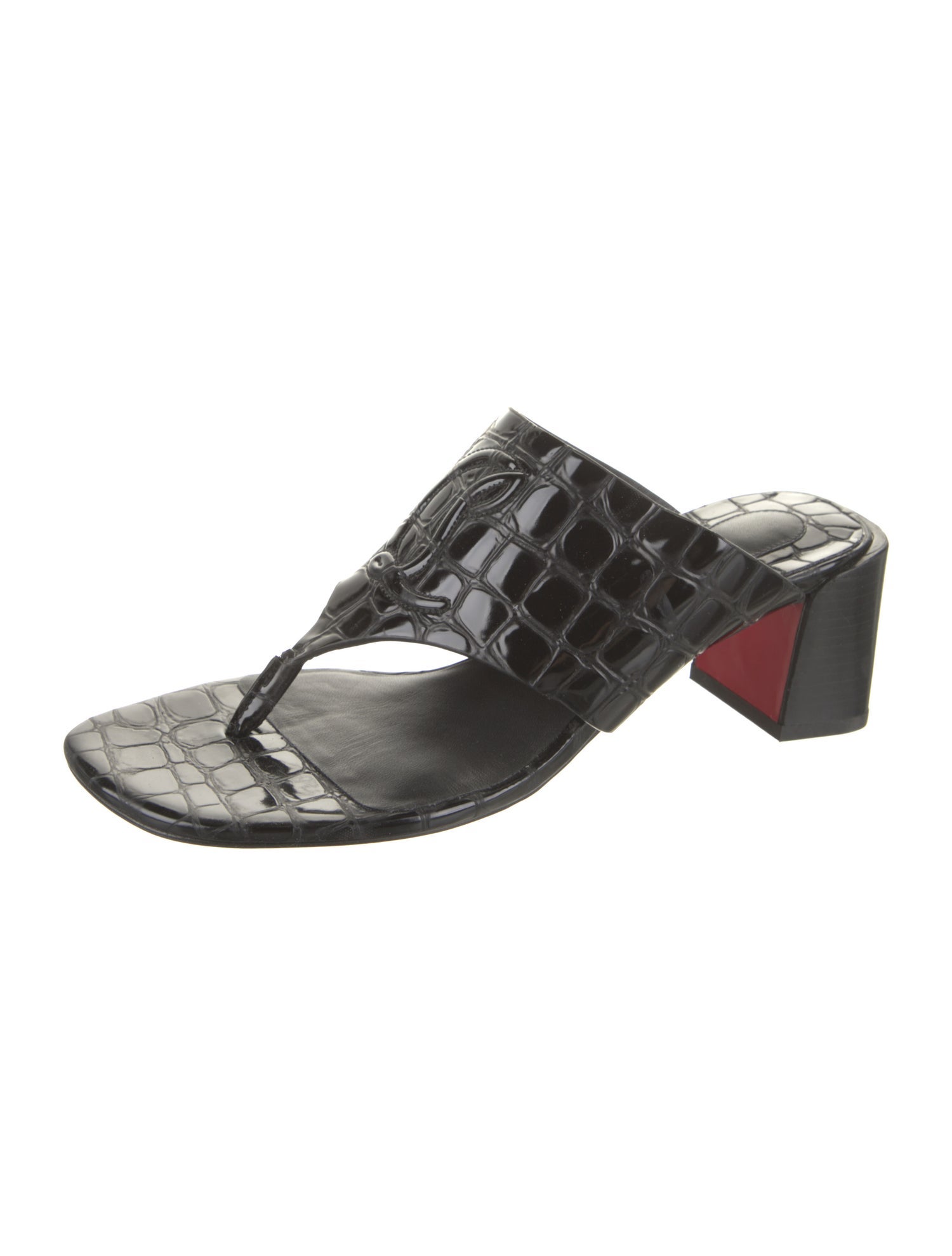 Christian Louboutin Embossed Leather Slides