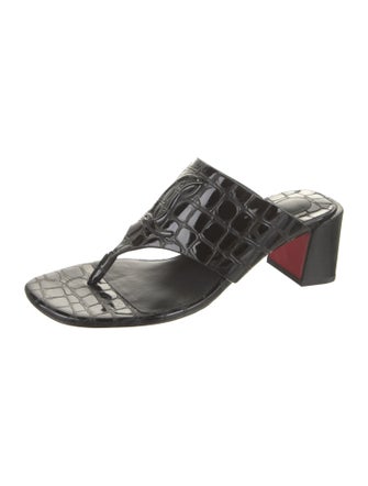 Christian Louboutin Embossed Leather Slides