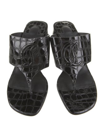 Christian Louboutin Embossed Leather Slides