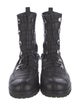 Christian Louboutin Leather Chain-Link Accents Combat Boots