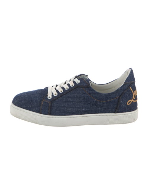 Christian Louboutin Denim Embroidered Accent Sneakers