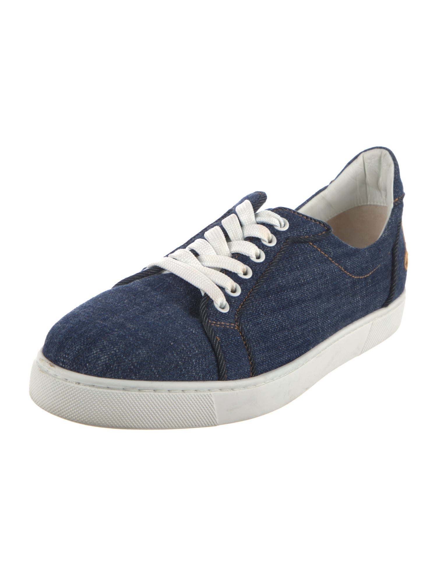 Christian Louboutin Denim Embroidered Accent Sneakers