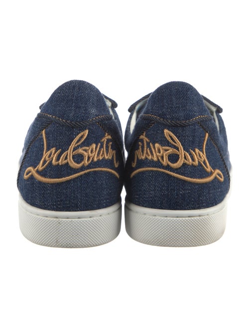 Christian Louboutin Denim Embroidered Accent Sneakers