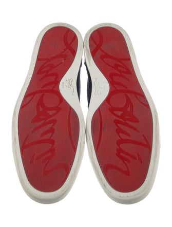 Christian Louboutin Denim Embroidered Accent Sneakers