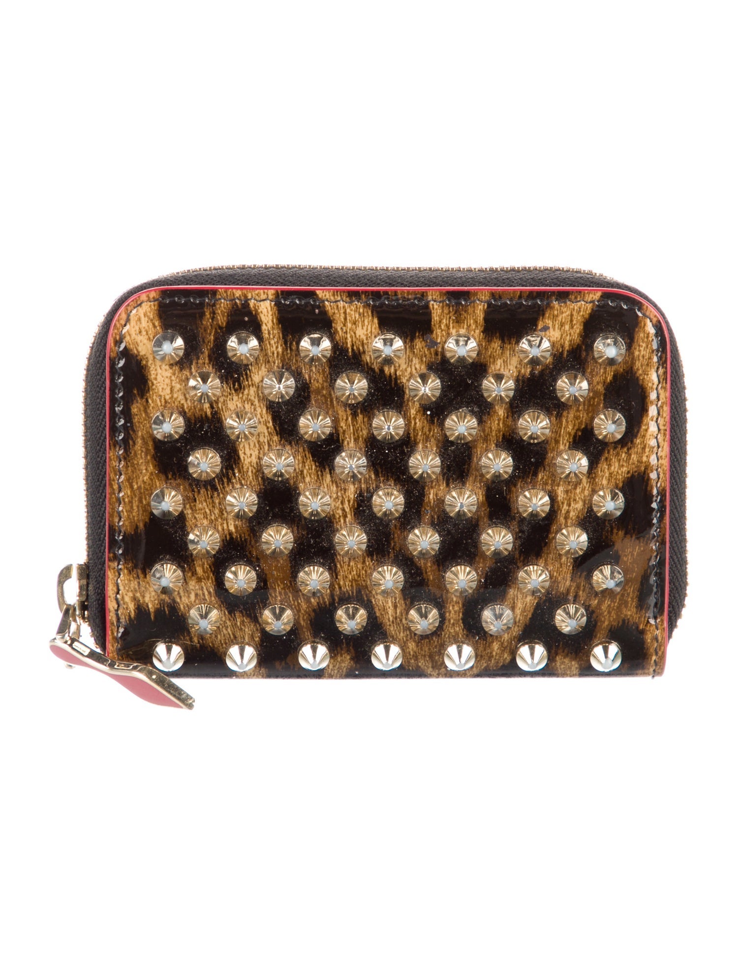 Christian Louboutin Spike Accents Patent Leather Wallet