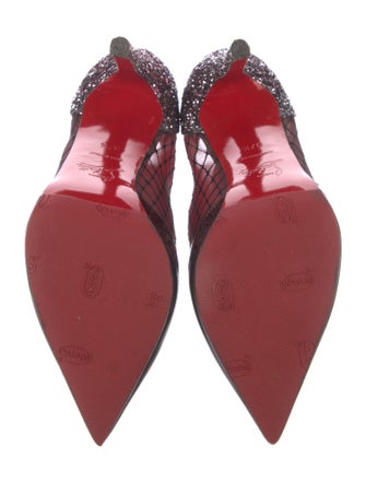 Christian Louboutin Mesh Mesh Accents T-Strap Pumps
