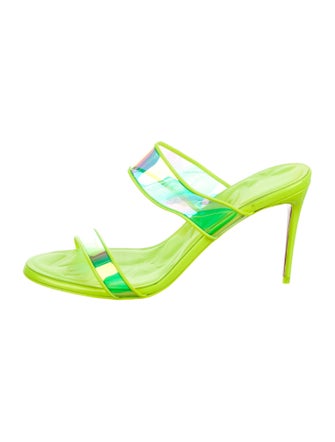 Christian Louboutin PVC Leather Trim Embellishment Slides