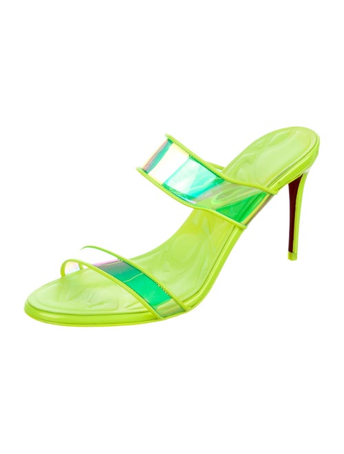 Christian Louboutin PVC Leather Trim Embellishment Slides