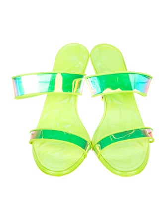 Christian Louboutin PVC Leather Trim Embellishment Slides