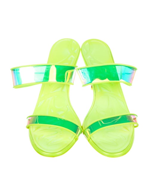 Christian Louboutin PVC Leather Trim Embellishment Slides