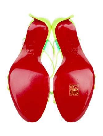 Christian Louboutin PVC Leather Trim Embellishment Slides