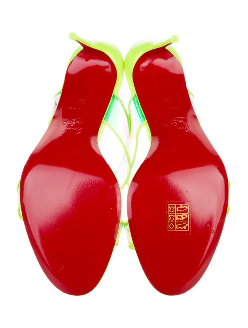 Christian Louboutin PVC Leather Trim Embellishment Slides