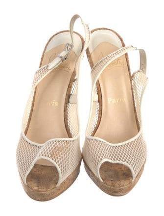 Christian Louboutin Mesh Mesh Accents Slingback Sandals