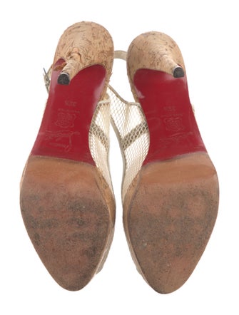 Christian Louboutin Mesh Mesh Accents Slingback Sandals