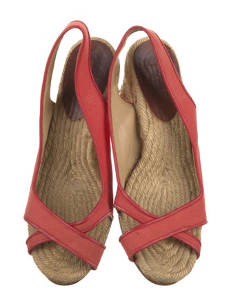 Christian Louboutin Canvas Leather Trim Embellishment Espadrilles