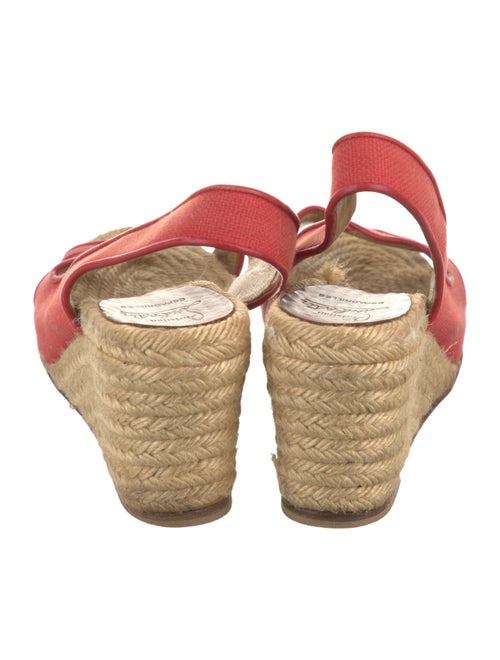 Christian Louboutin Canvas Leather Trim Embellishment Espadrilles