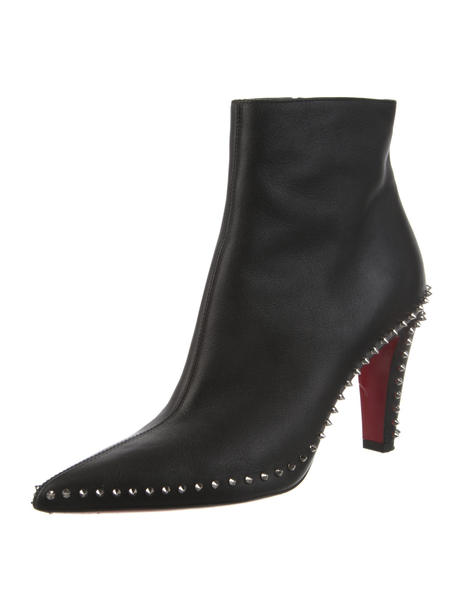 Christian Louboutin Leather Studded Accents Boots