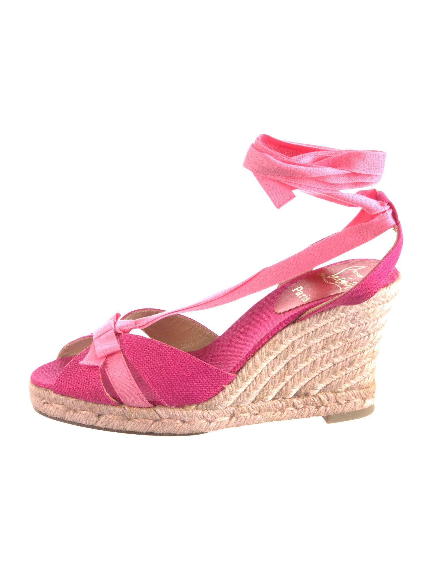 Christian Louboutin Canvas Bow Accents Espadrilles